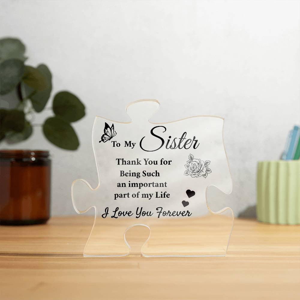 Sister Acrylic Puzzle Plaque