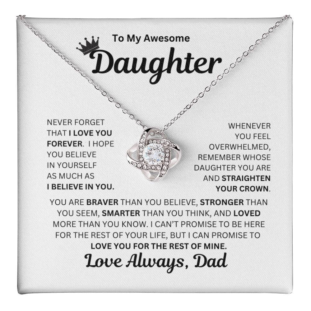 Daughters Love Knot Necklace (Yellow & White Gold Variants)