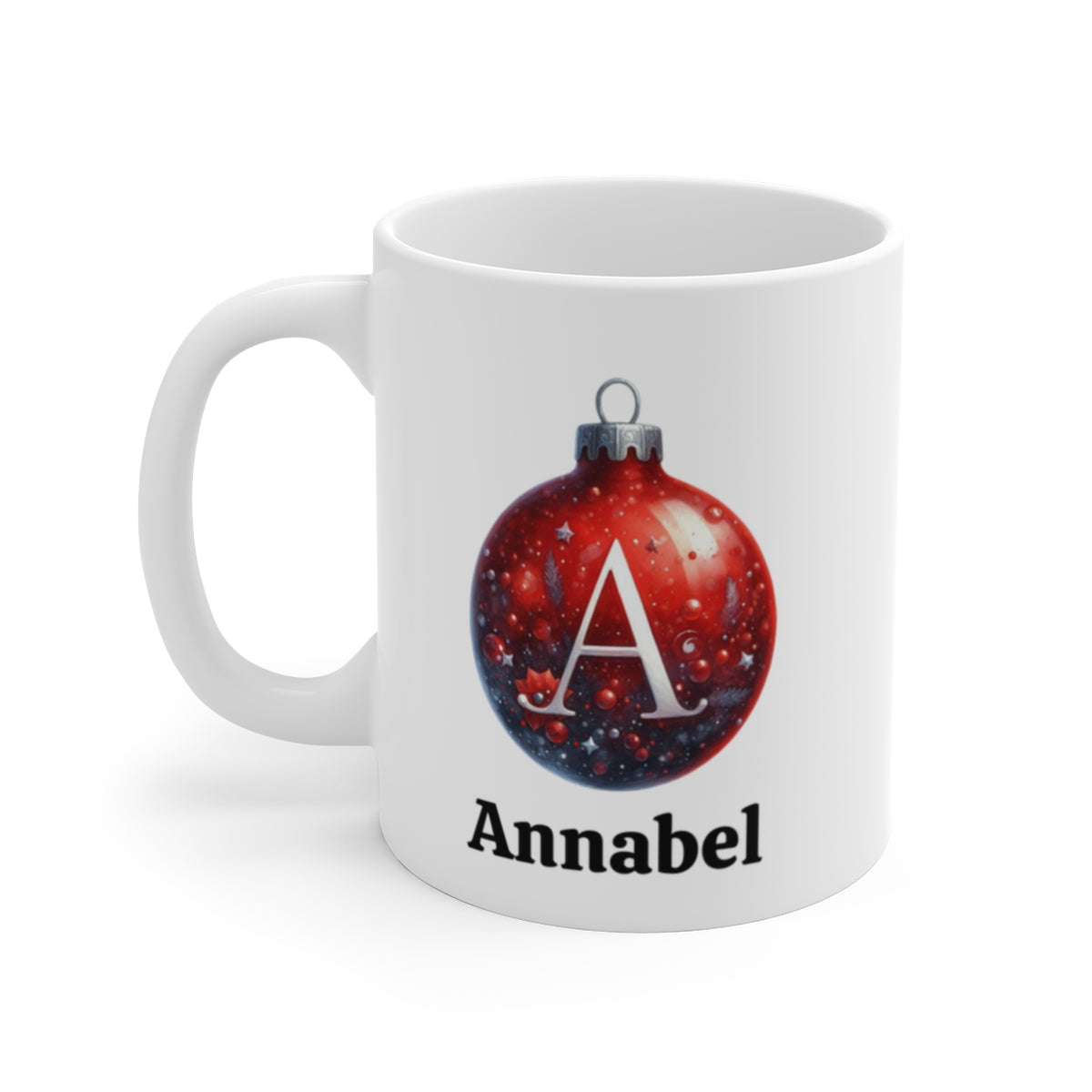 Personalized Christmas Red Ornament Mug 11oz