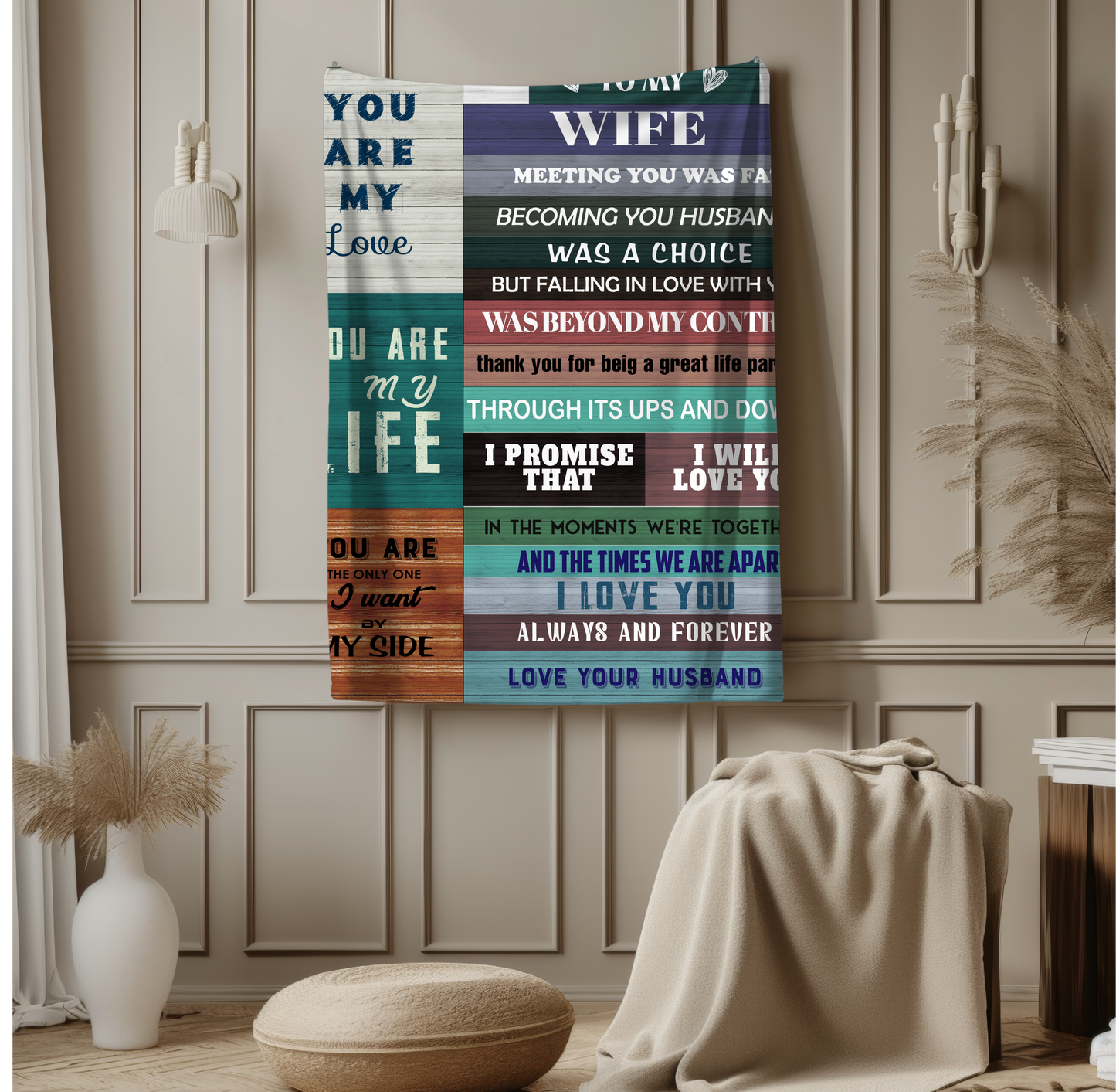 To My Wife | Velveteen Plush Blanket