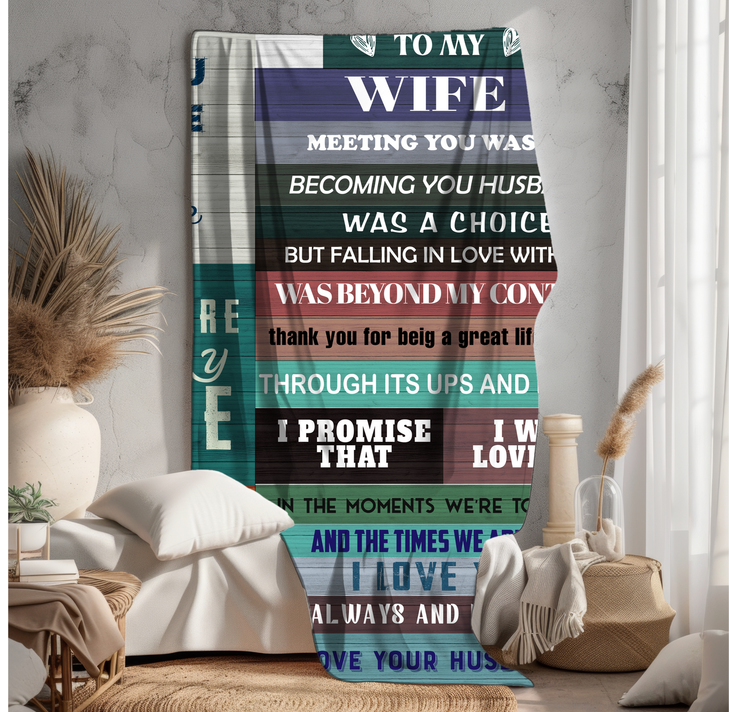 To My Wife | Velveteen Plush Blanket