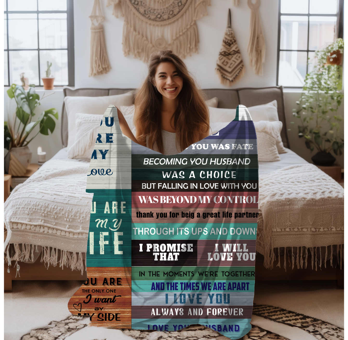 To My Wife | Velveteen Plush Blanket